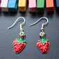 Fruit series earrings drop oil alloy red strawberry earrings holiday gift direct supply