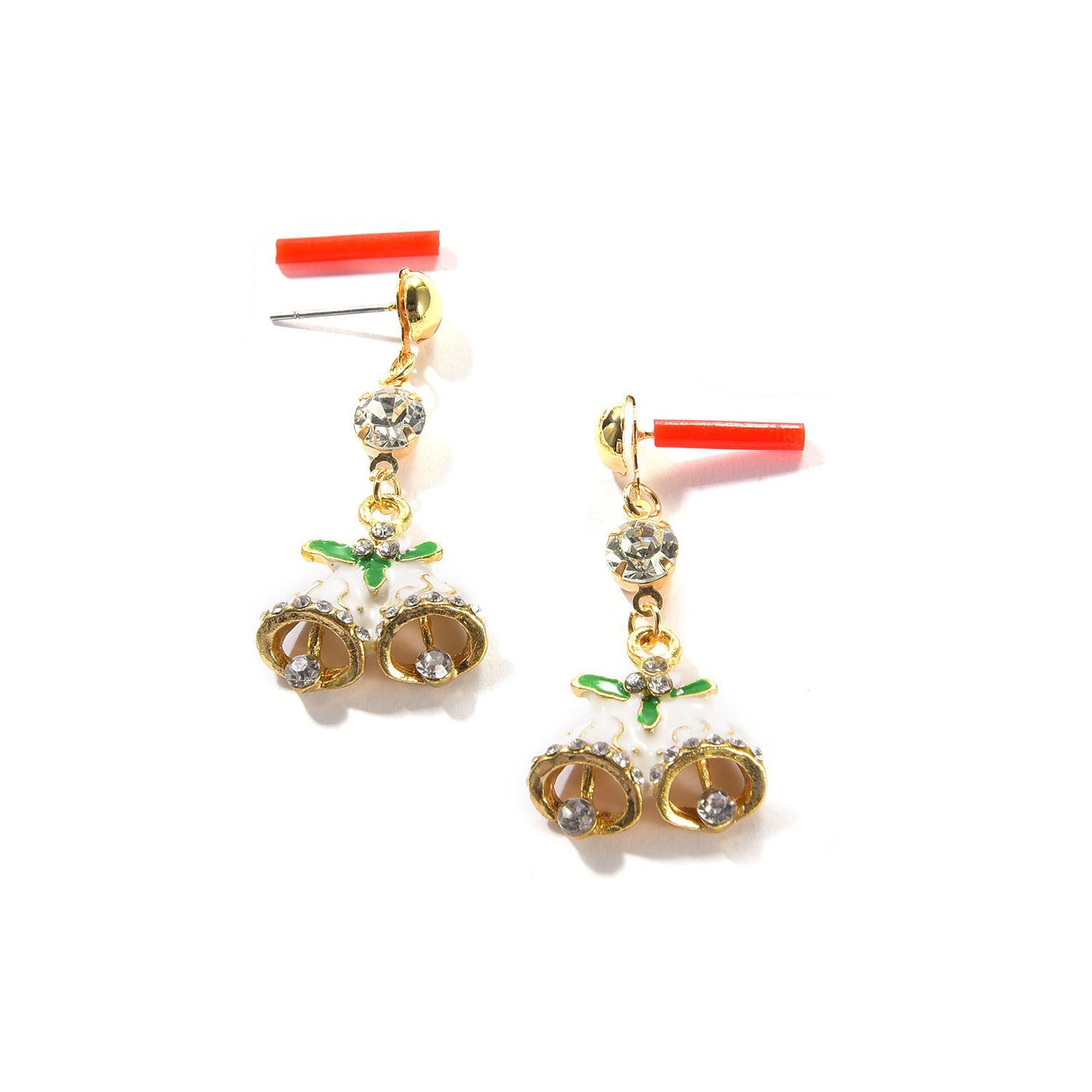 Jewelry Christmas Bell Shape Rhinestone Stud Earrings Fashion Ladies Christmas Gift Earrings Earrings