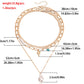 Jewelry trendy multi-layer special-shaped imitation pearl love pendant necklace female ins explosion