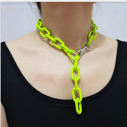 Jewelry Fashion Personality Tassel Adjustable Necklace Female Hip Hop Trendy Keychain Thick Chain Necklace