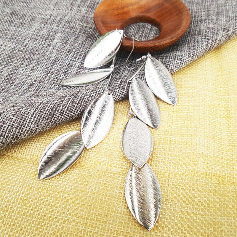 Long multi-layer water drop tassel brushed earrings Long earrings Exaggerated earrings