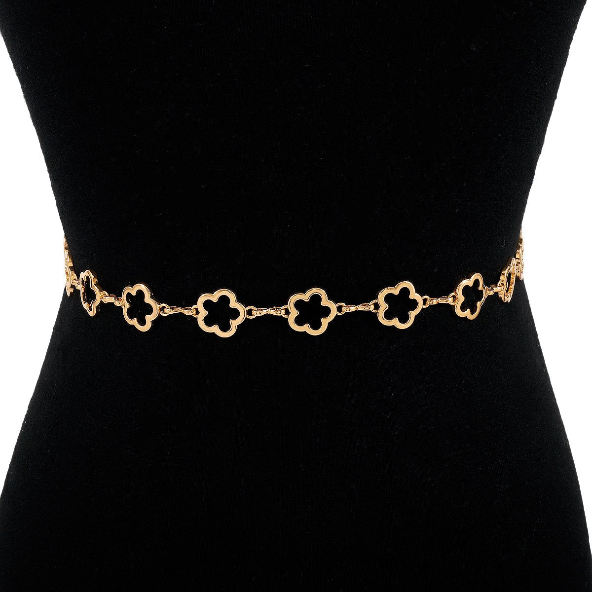 C49 Simple Metal Fashion Geometric Waist Chain Hollow Flower Temperament Sexy Retro Personality Body Chain