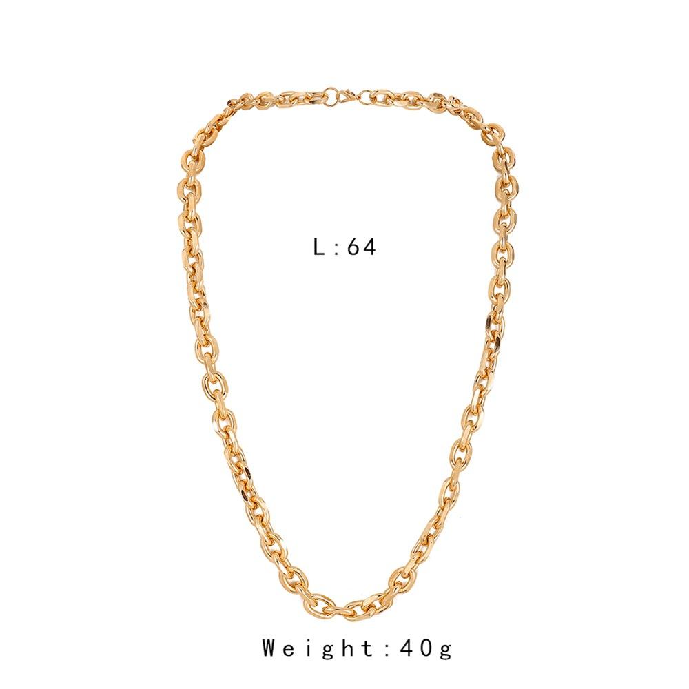 Trendy men's golden grinding cross chain aluminum chain simple temperament exaggerated punk necklace