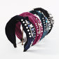 F4892 autumn and winter hair accessories corduroy rhinestone imitation pearl headband light luxury temperament knotted headband female