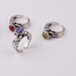 Fashion ring personality male and female models inlaid skull three-dimensional multi-color magic eye personality ring