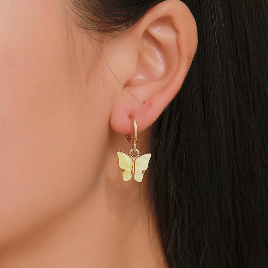 Earrings Fashion Colorful Acrylic Butterfly Earrings Earrings Small Fresh Sweet Colorful Earrings Earrings