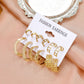 Fashionable Metal Hoop Earrings 6 Pairs Set Exaggerated Retro Geometric Earrings Versatile Earrings