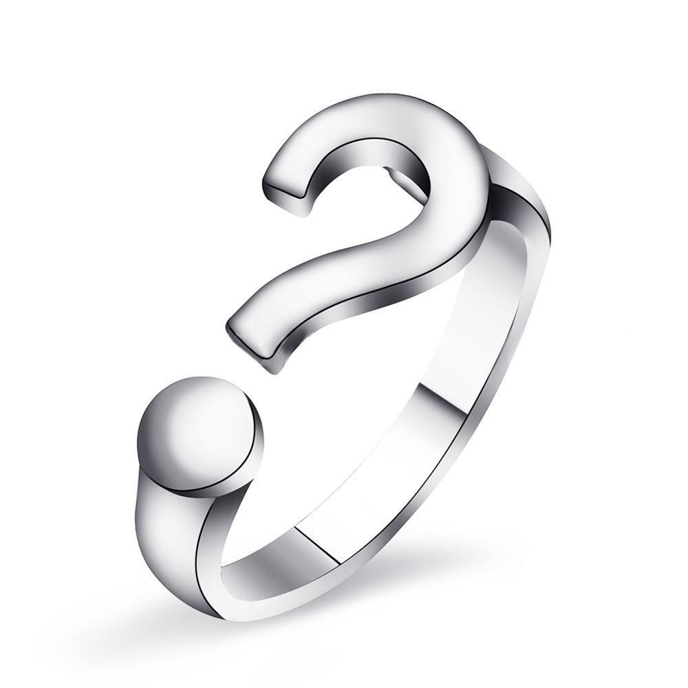 Ins cold creative opening question mark ring niche design simple net red personality index finger ring female