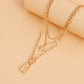 Niche Padlock Metal Exaggerated Ball Clavicle Chain Fashion Octagram Multi-layered Necklace Accessories