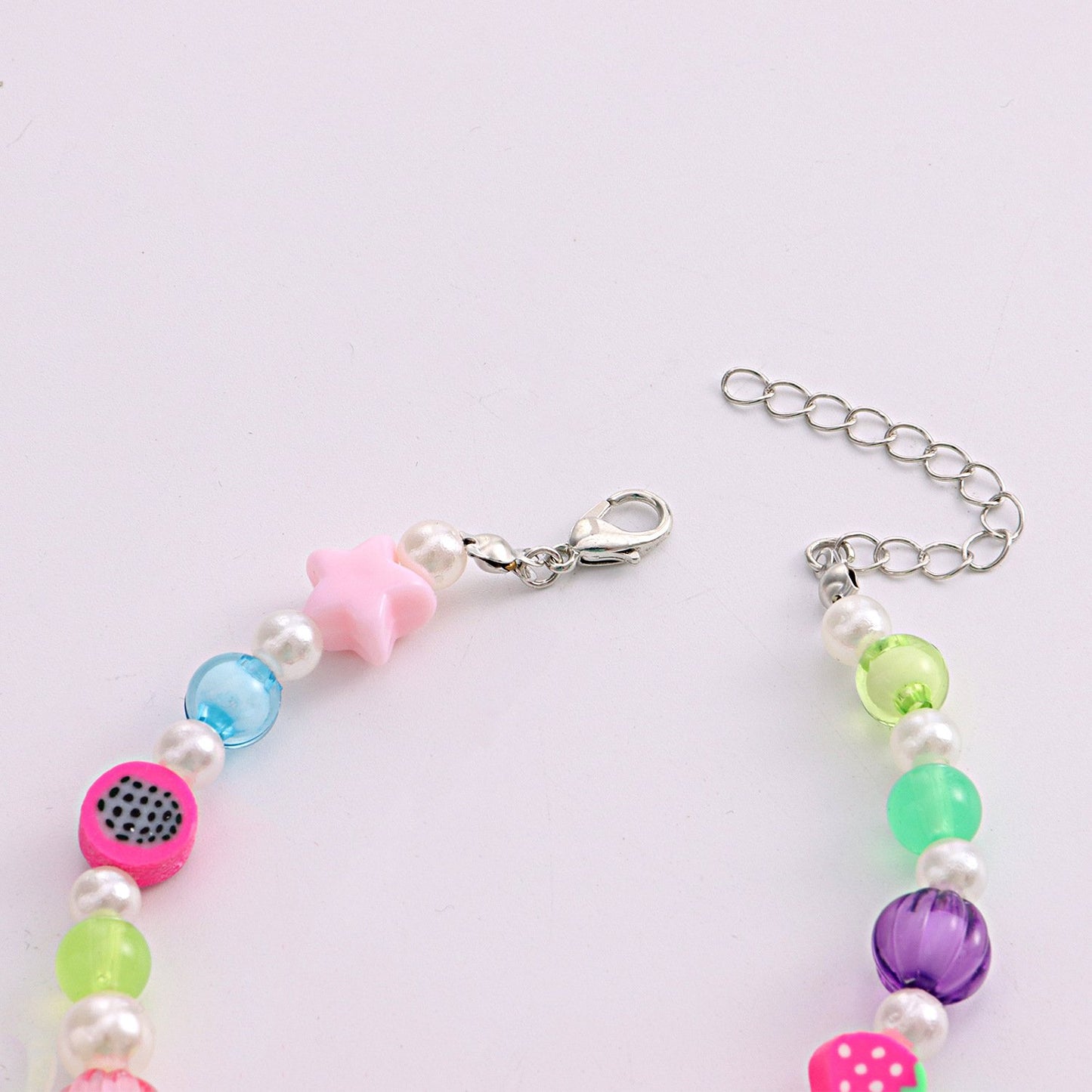 Jewelry Resin Acrylic Five-pointed Star Anklet Female Soft Pottery Flower Pearl Fruit Star Foot Decoration