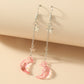 Acrylic Tassel Earrings Simple Resin Pink Moon Long Earrings Fashion Personality Earrings