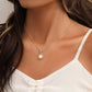 Classic Design Ladies Fashion Simple Pearl Water Drop Short Snake Bone Necklace Necklace Jewelry