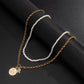 Jewelry Temperament Millet Grain Pearl Clavicle Necklace Fashion Retro Angel Tag Letter Necklace