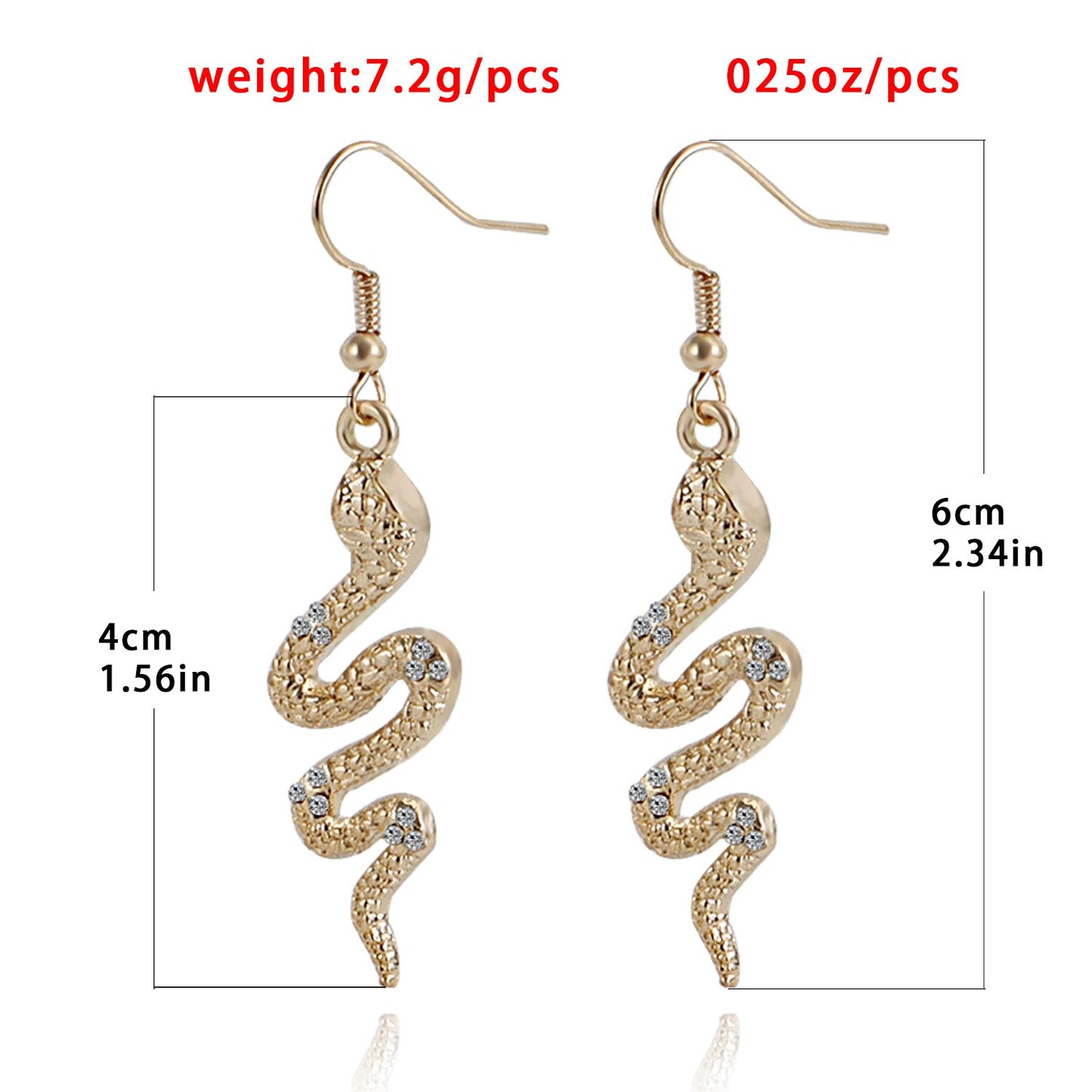 Jewelry ins micro-inlaid diamond snake-shaped pendant retro earrings female earrings high-end niche earrings