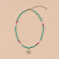 Bohemian Rice Bead Necklace Vintage Fashion Alloy Starfish Pendant Necklace Accessories