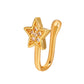 The same copper-inlaid zircon star fake nose nail exaggerated simple U-shaped non-perforated nose clip puncture jewelry female