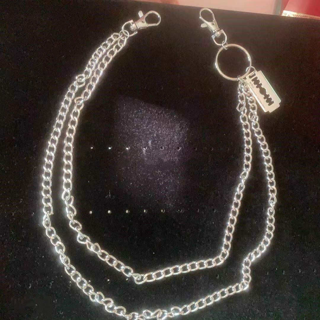 Jewelry Punk Hip Hop Stainless Steel Body with Butterfly Pants Chain for Men and Women