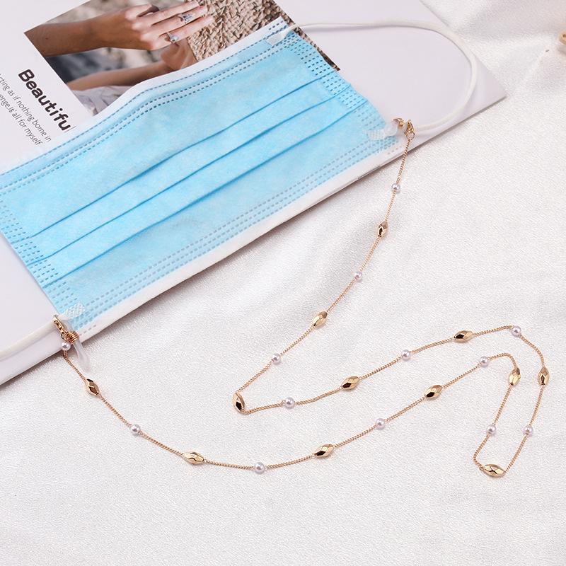 Hanging neck glasses chain star anti-lost lanyard chain retro pearl love beaded necklace temperament mask chain