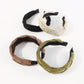 F5222 Retro Personality Twist Braid High Skull Top Headband Wide Border Flannel Simple Solid Color Fashion Headband