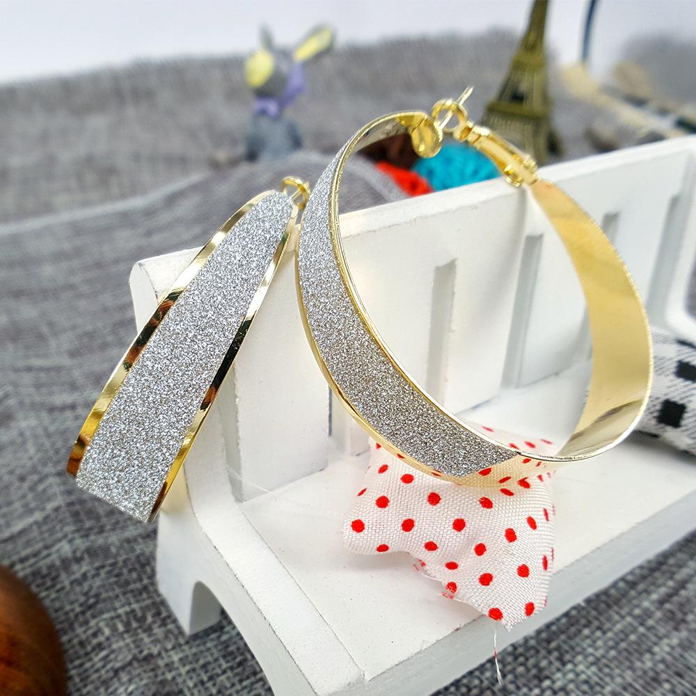Fashion temperament matte earrings alloy ring ear jewelry earrings earrings