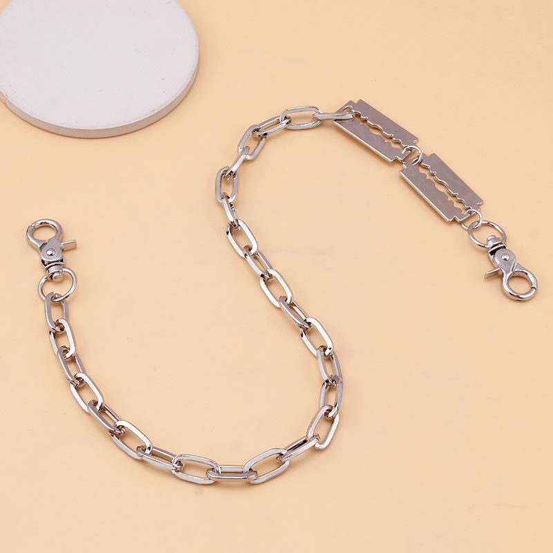 Jewelry punk hip-hop razor blade decoration body chain men and women hipster all-match single-layer pants chain