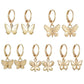 Fashion Gold Butterfly Earrings Trendy Simple Alloy Dangle Earrings Accessories
