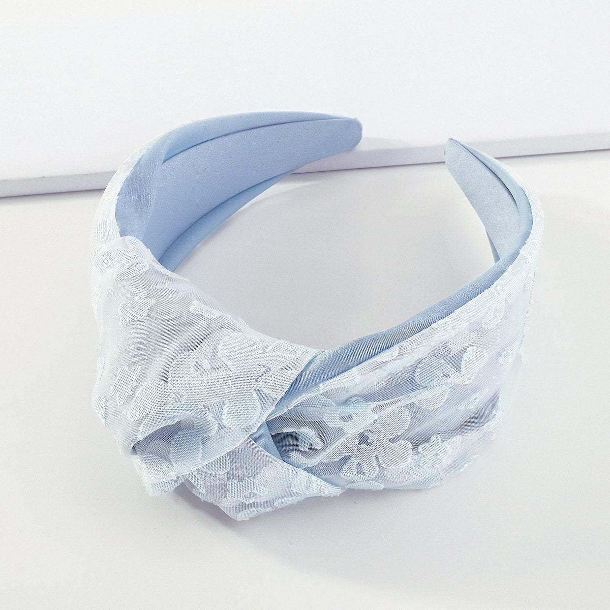 F448 wide-brimmed knotted yarn hair hoop Mori sweet flower head hoop spring and summer small fresh outing simple hairpin