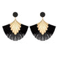 Earrings Bohemian fan-shaped tassel earrings fashion ripple design temperament exaggerated earrings