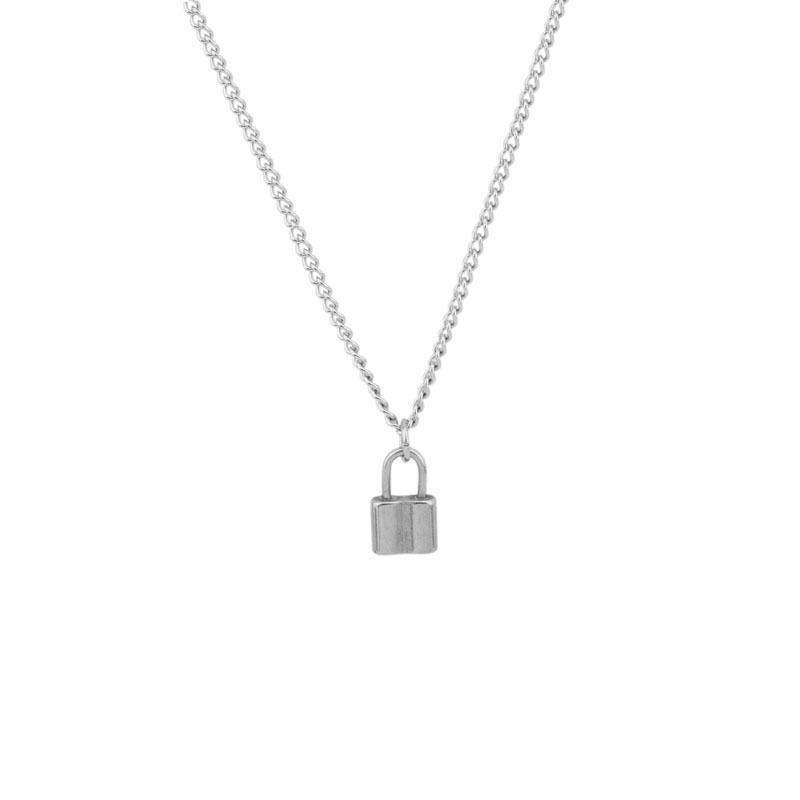 Ins Harajuku trend temperament cross chain lock pendant lock pendant with the same pendant lock necklace