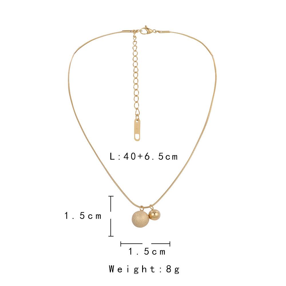 Sexy Simple Stainless Steel Small Golden Bean Necklace Titanium Steel Trendy Elegant Snake Bone Chain Clavicle Necklace For Women