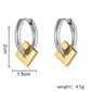 Fashion Men's Trend Personality Stainless Steel Geometric Square Earrings Stud Earrings Versatile Titanium Steel Earrings
