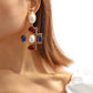 E1123Vintage cross pearl glass earrings French court minority personality design earrings