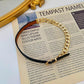 Fashionable leather chain stitching necklace female punk hip-hop personality metal one two-wear adjustable collar