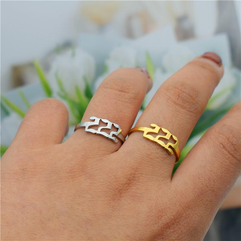 Stainless steel lucky number ring 111999 auspicious joint ring birthday gift