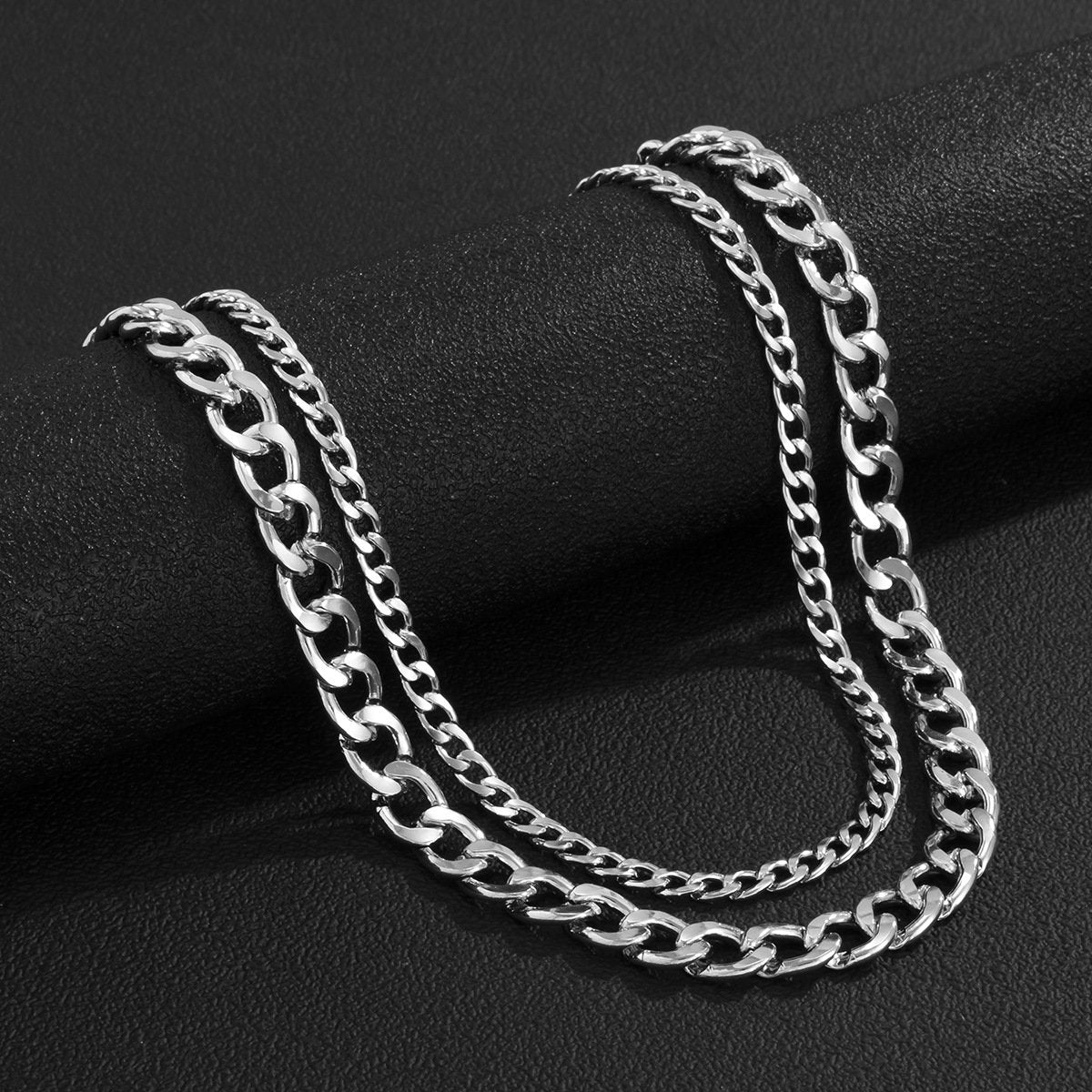 Jewelry Hip Hop Punk Metal Chain Men's Necklace Fashion Simple Geometric Necklace Set