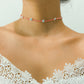 Bohemia Holiday Colorful Daisy Flower Necklace Simple Retro Beaded Clavicle Necklace Women