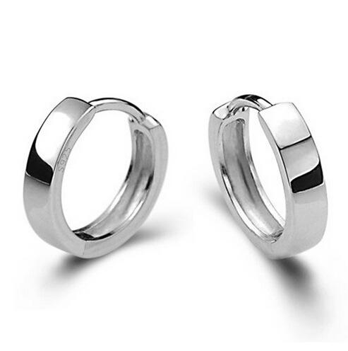 Fashion silver-plated round unisex earrings simple personality ear buckle Taobao jewelry