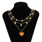 Holiday Stacked Daisy Flower Rice Bead Necklace Female Sequin Tassel Sweet Cool Drip Nectarine Heart Necklace