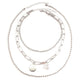 Fashion special-shaped pearl portrait coin decoration ins cold temperament double-layer set chain