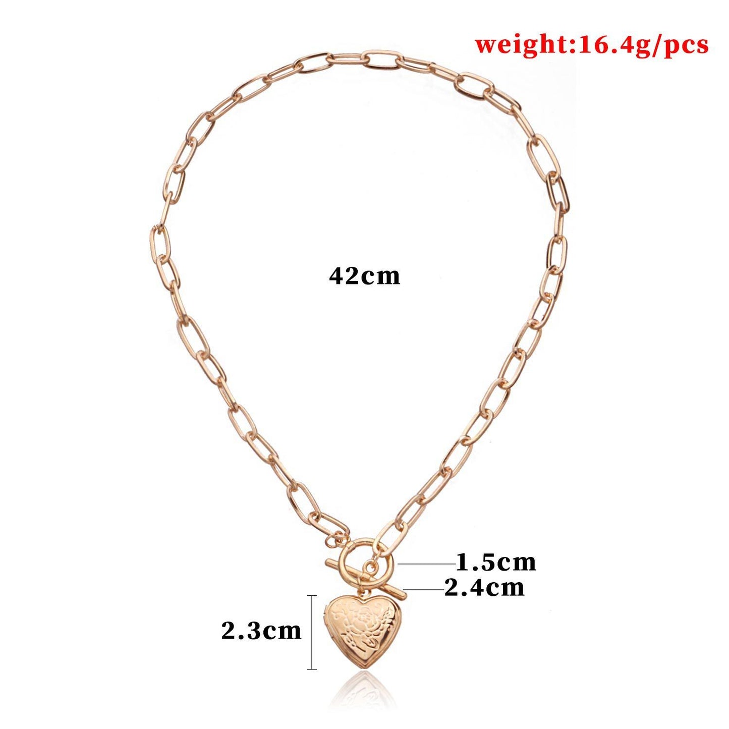 Jewelry chain can be opened peach heart pendant necklace ladies fashion simple temperament heart-shaped necklace