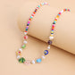 Jewelry Bohemian Fairy Color Rice Bead Glass Flower Love Freshwater Pearl Necklace Female