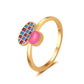 ina net red cute mushroom ring retro rainbow butterfly index finger ring creative fun geometric ring female