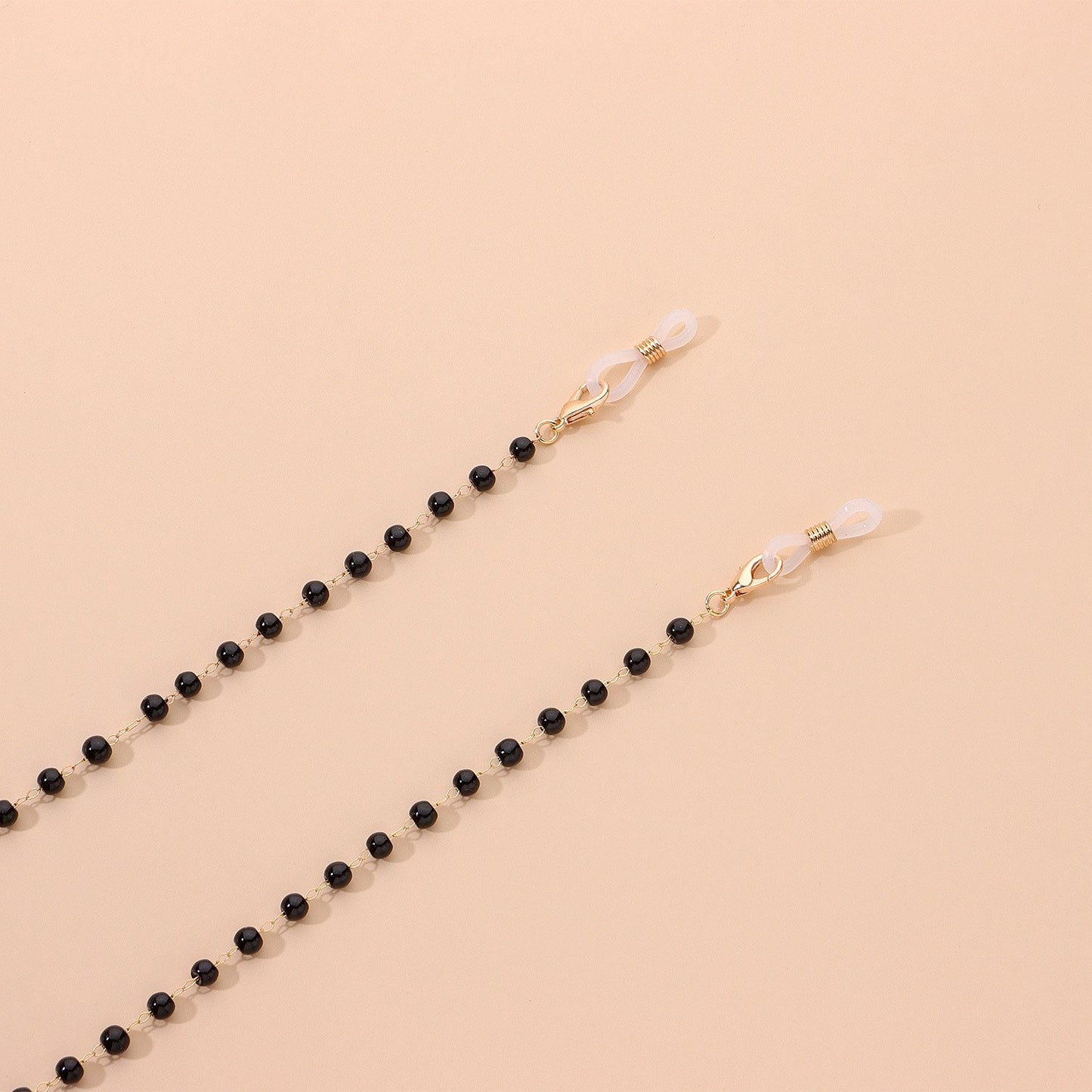 Ornament Protein Bead Glasses Chain Versatile Black and White Bead Glasses Accessories Women