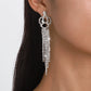 E1596 Temperament Elegant Net Red Earrings Claw Chain Rhinestone Tassel Crown Dinner Party Earrings Female