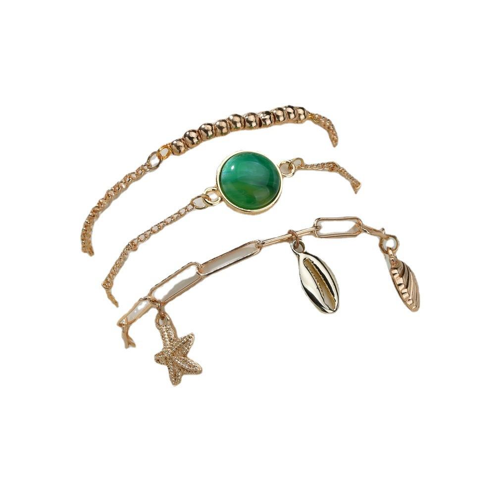 Fashion Bracelet Bohemian Alloy Shell Pendant Bracelet Multi-Piece Jewelry Set