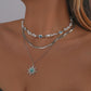 N9956 Jewelry Pearl Resin Sunflower Necklace Female Exaggerated Punk Necklace TikTok