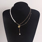 Jewelry punk imitation pearl queen head coin pendant necklace female hot girl ins niche design sense