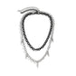 Jewelry sweet and cool double-layer mixed color rivet tassel necklace female personality tapered cross chain necklace