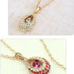 Crystal Pendant Angel Teardrop Necklace Hollow Color Diamond Clavicle Chain Jewelry