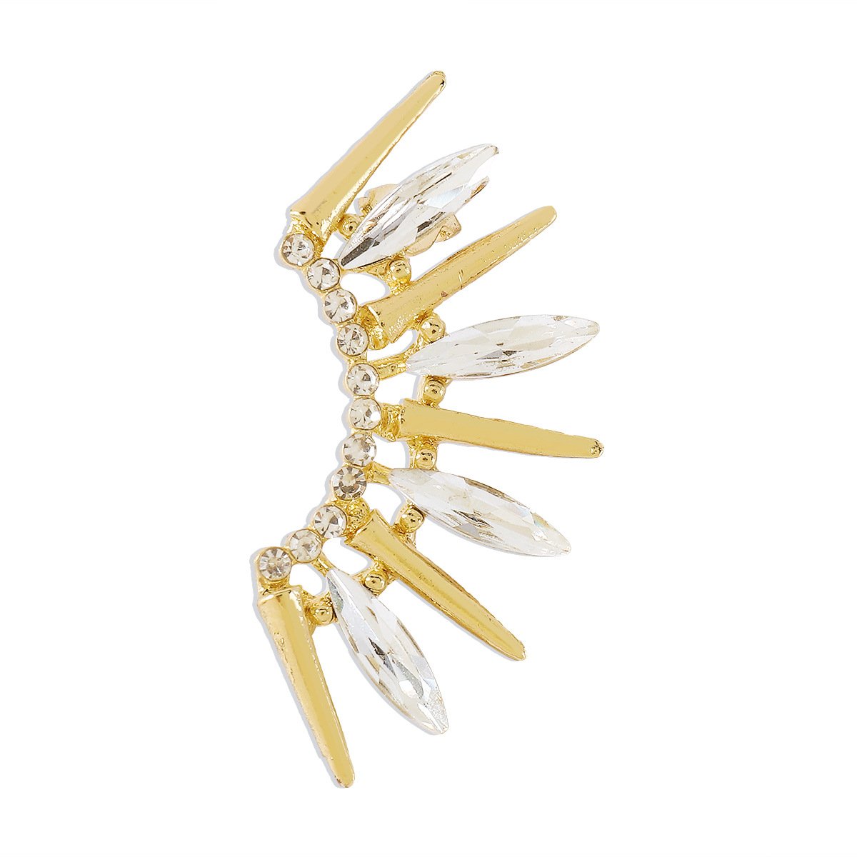E1735 Trendy Style Exaggerated Personality Fashion Earring Temperament Rhinestone Left Ear Single Sweet Cool Sexy Earring